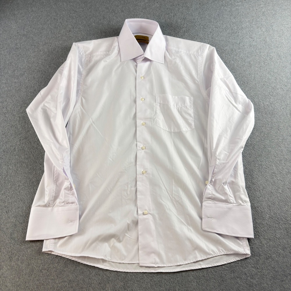 Massimo Dutti Mens M White Dress Shirt French Cuff Long Sleeve Formal Business